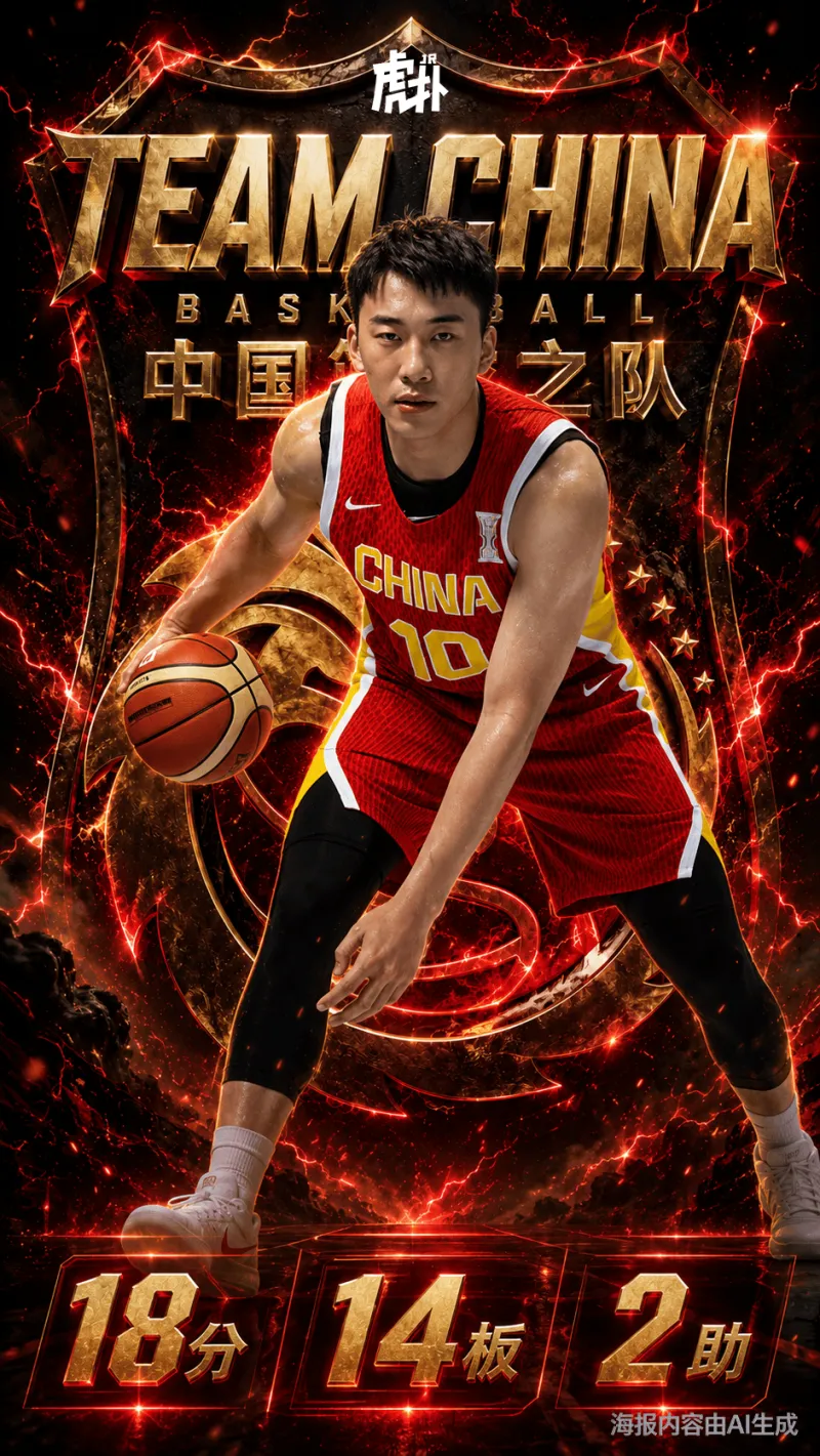 爱游戏体育-王俊杰出战26分钟，投篮15中6得到18分14篮板2助攻1抢断